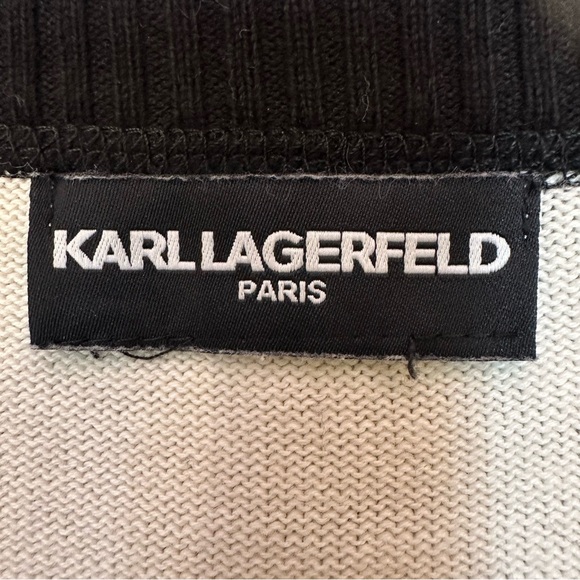 Karl Lagerfeld Black and White Heart Sweater - Picture 7 of 9